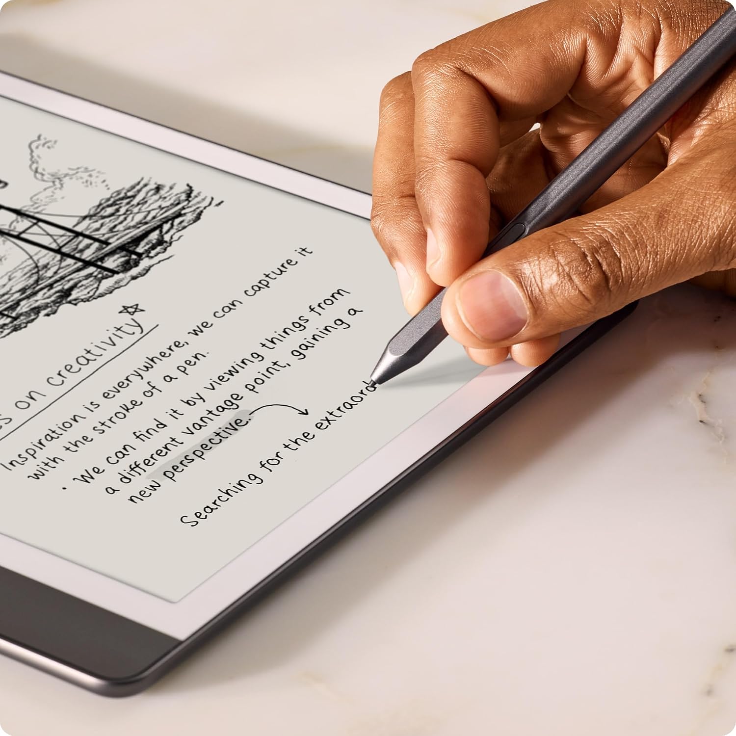 Amazon Kindle Scribe Premium Pen, Sleek Stylus Design with Improved Eraser - Tungsten