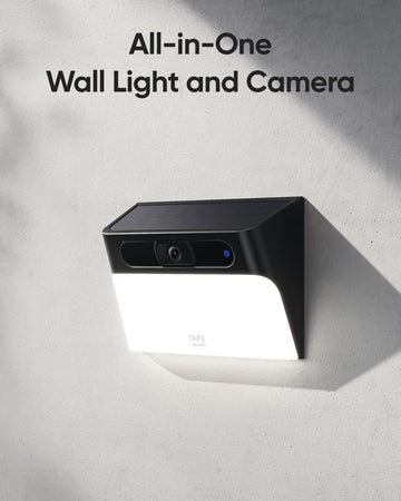 eufy Security Solar Wall Light Cam S120, Solar Security Cameras Wireless Outdoor, Camera, Forever Power, Motion Activated Light, AI Detection, IP65 Waterproof, Spotlight, No Monthly Fee
