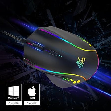 Ant Esports GM600 RGB Wired Programable Gaming Mouse | 6 DPI Sensitivity Level adjustments up to 7200 DPI | Equipped with HUANO Mouse switches