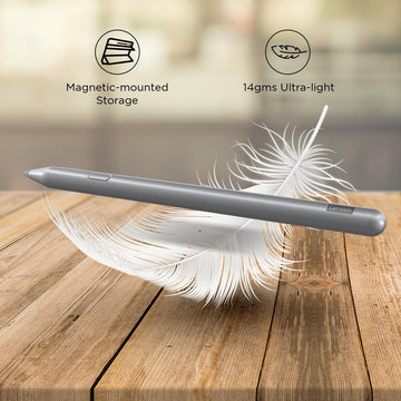 Lenovo Original Pen Plus for Tablet, Slim Design - Weighing Only 14 Grams,4096 Pressure Levels,80 Mah Battery,Remote Control Feature,Magnetic Body [Supports: Tab Plus, Tab P12, M10 5G] [Color: Grey]