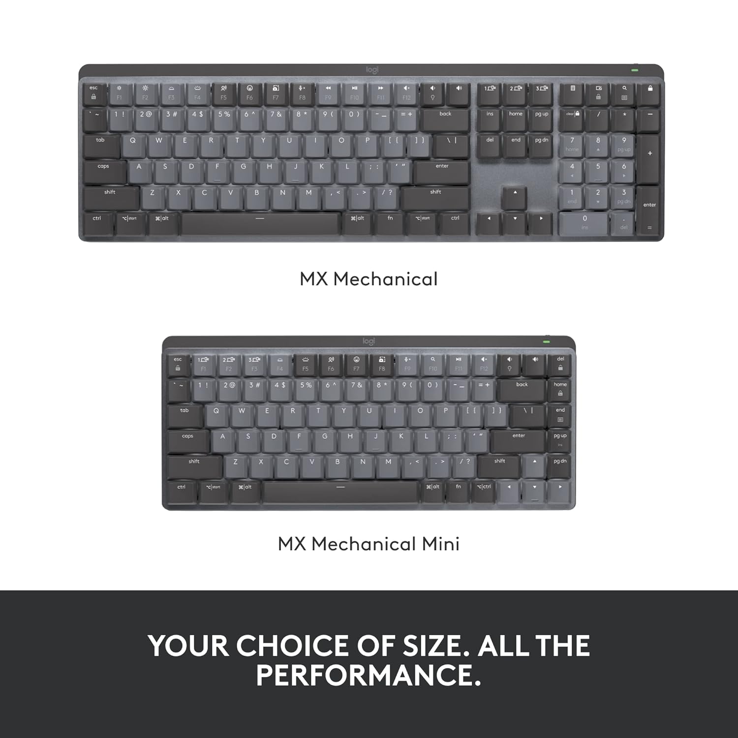 Logitech MX Mechanical Wireless Illuminated Performance Keyboard with Free Adobe Subscription, Linear Switches, Backlit Keys, Bluetooth, USB-C
