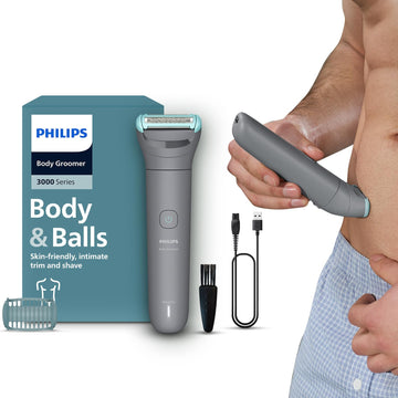 Philips Body & Balls Trimmer for Men Private Parts | Safe Intimate Grooming | Clinically Tested on Sensitive Skin | 100% Showerproof | 60min runtime | 5yrs* Warranty | India's #1 Men's Trimmer*|BG3470