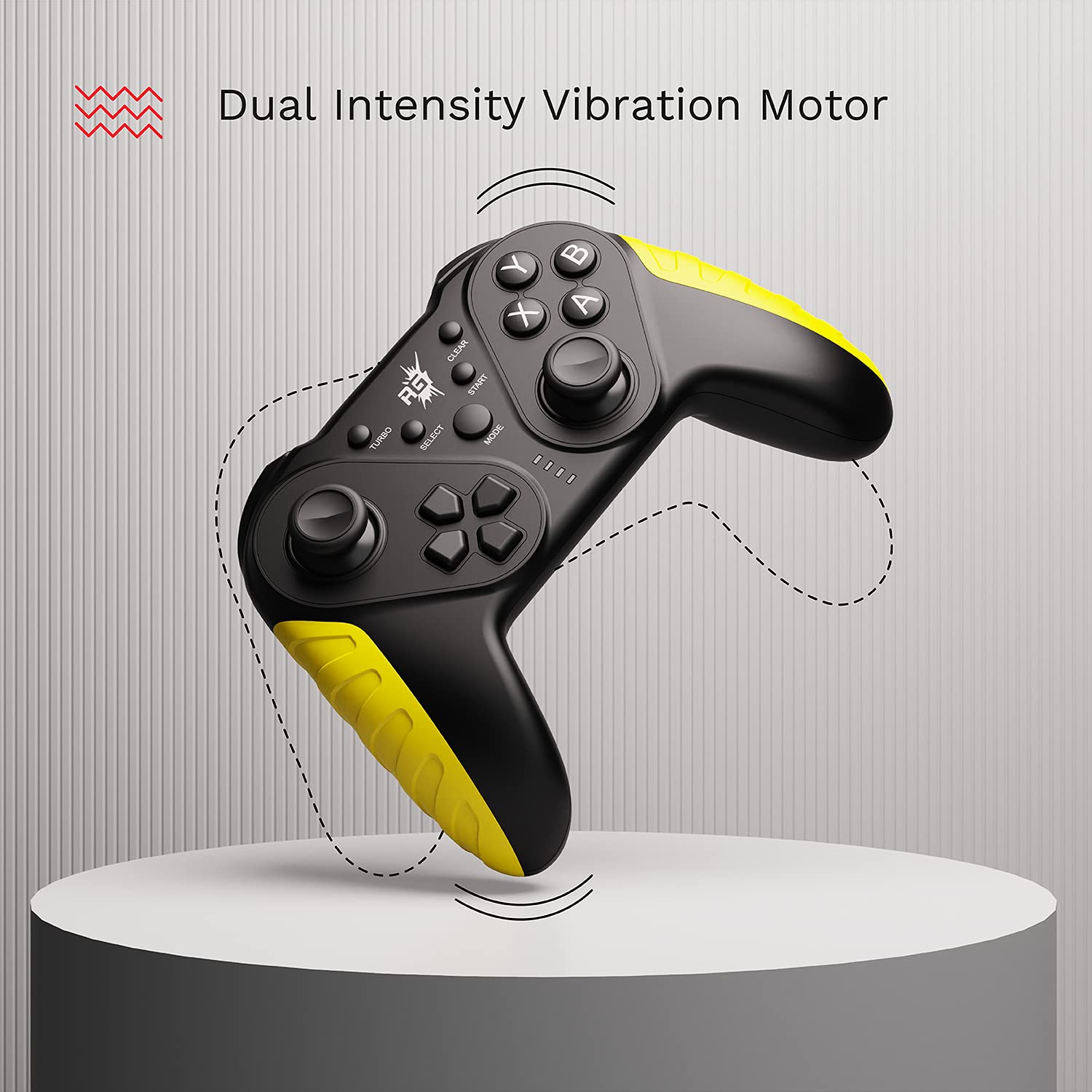 Redgear MS-150 Wireless Gamepad with 2.4GHz Wireless Technology, 2 Digital triggers, 2 Analog Sticks, Integrated Dual Intensity Motor, Type-c Charging for PC(Punk Yellow)