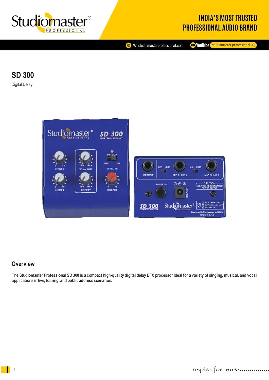 Studiomaster SD 300 with ECHO/DELAY Digital Sound Mixer