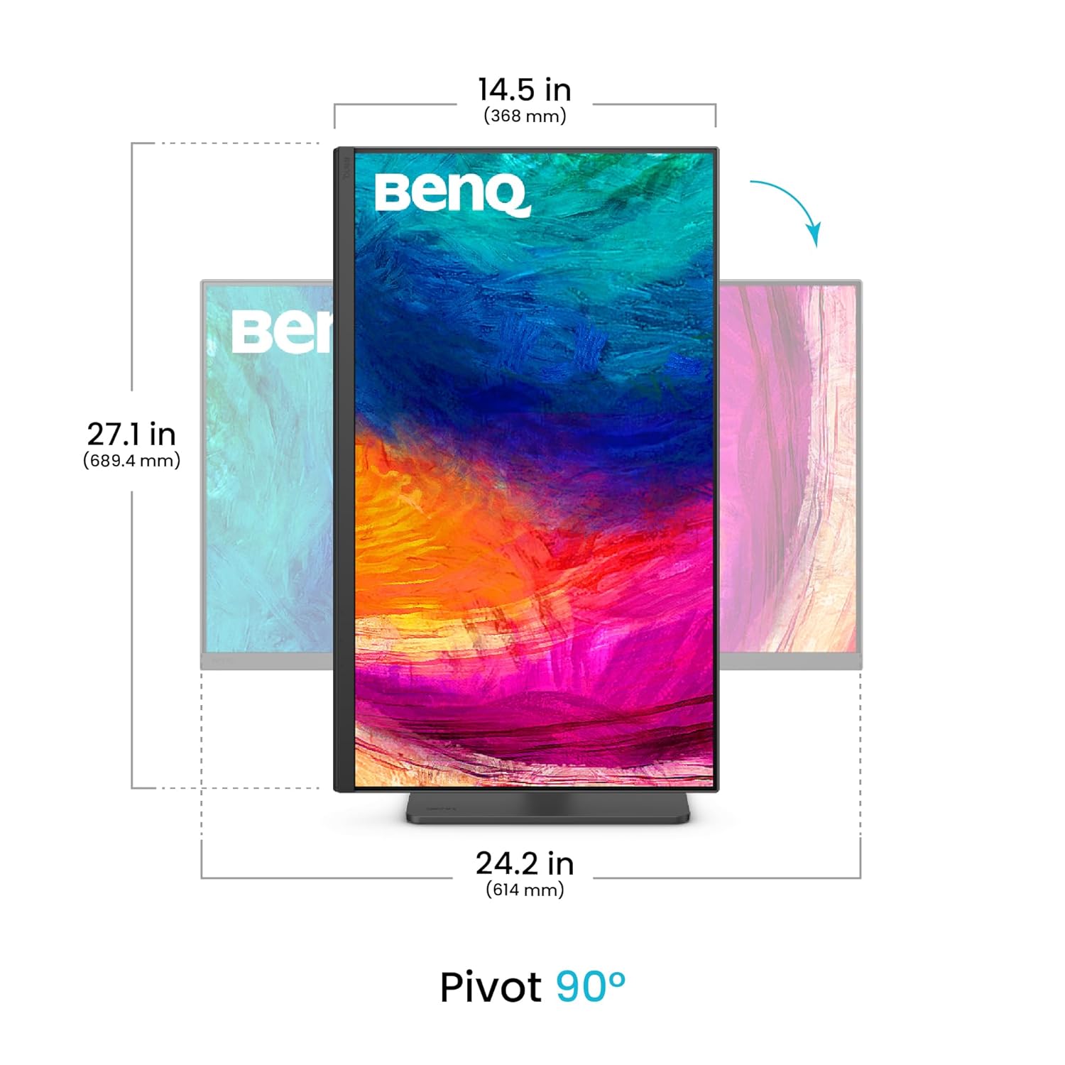 BenQ PD2706QN 27” 2K QHD (2560x1440) 100Hz IPS Color Accurate Monitor for Designers| 95% P3| 100% sRGB/Rec.709| 90W USB-C|Software Calibration| Daisy Chain|Nano Matte Panel| Pantone & Calman Certified