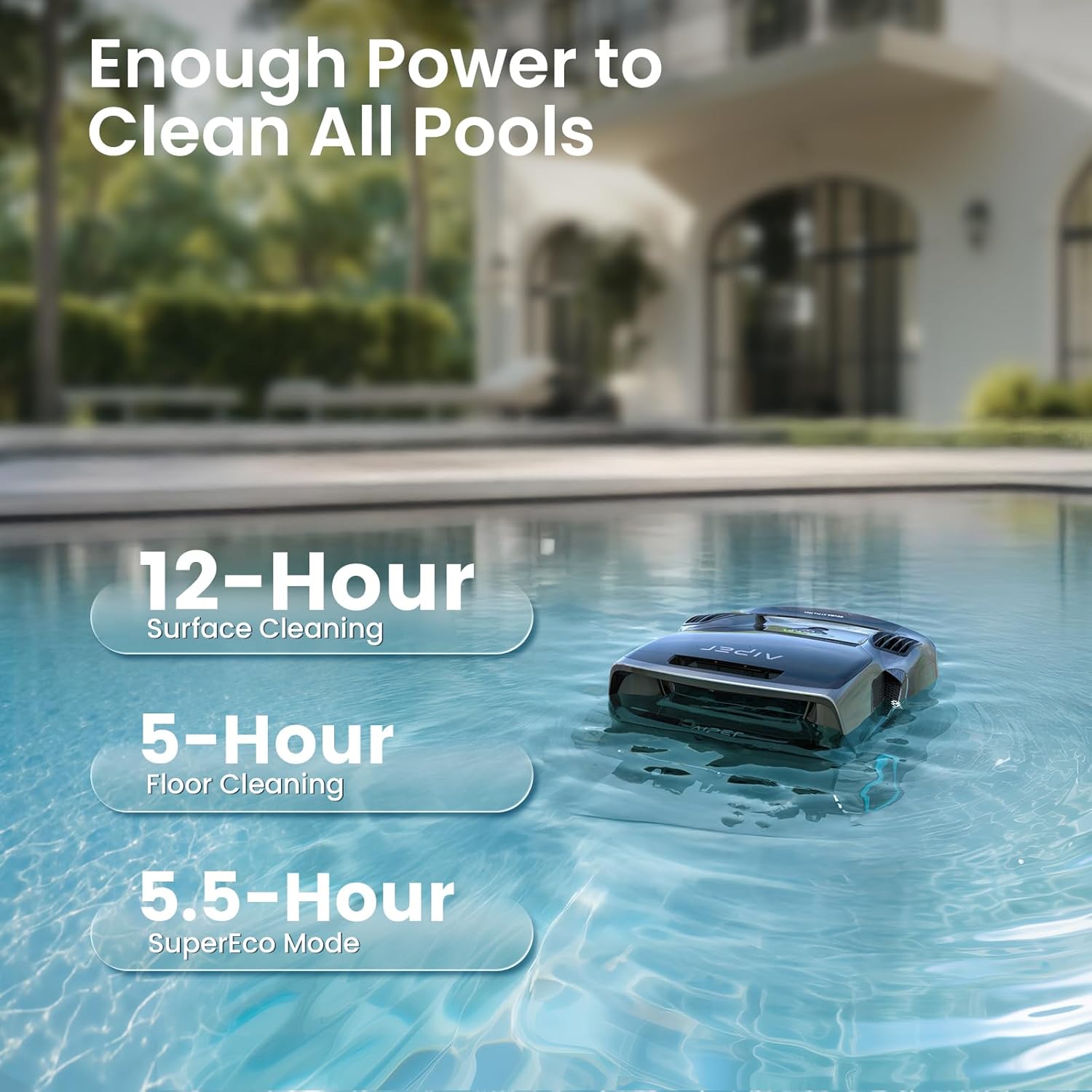 Aiper Scuba X1 Pro Max All-in-One Pool Cleaning Robot & Skimmer with 8,502 GPH Suction, Ultra-fine Filtration, Smart Surface Parking, Underwater WiFi Connection with HydroComm Pure