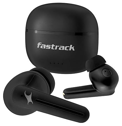 Fastrack Fpods(New Launch) FX100 Bluetooth TWS In-Ear Earbuds with 40 Hrs Playtime|BT V5.3|13mm Extra Deep Bass Drivers|Quad Mic ENC for Clear Calls|Ultra Low 50ms Latency Gaming Mode|NitroFast Charge