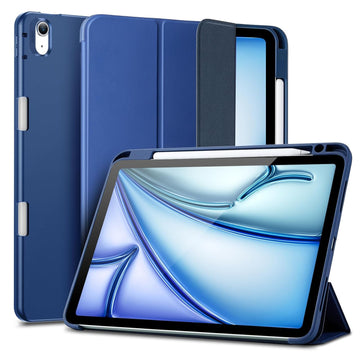 ESR for iPad Air 11 inch Case M3/M2 with Pencil Holder, iPad Air 7th/6th/5th/4th Generation Cover(2025/2024/2022/2020), Trifold Stand with Flexible Back, Auto Sleep and Wake, Rebound Series, Navy Blue