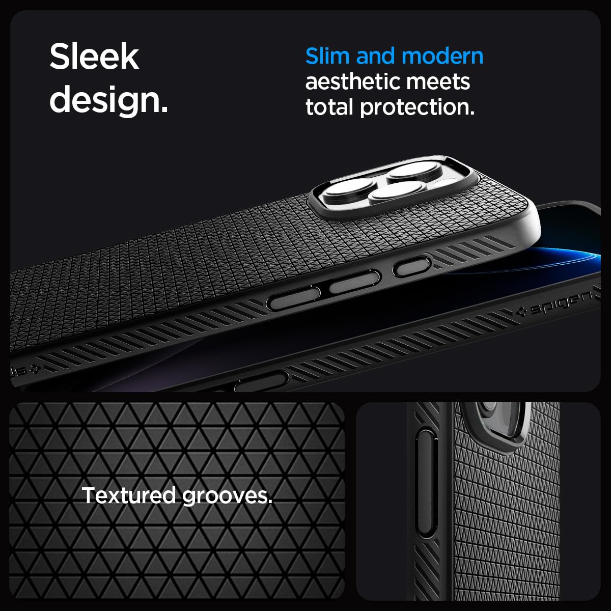 Spigen Liquid Air T MagFit Back Cover Case for iPhone 16 Pro Max, MagSafe Compatible, Camera Control Button - PC+TPU | Matte Black