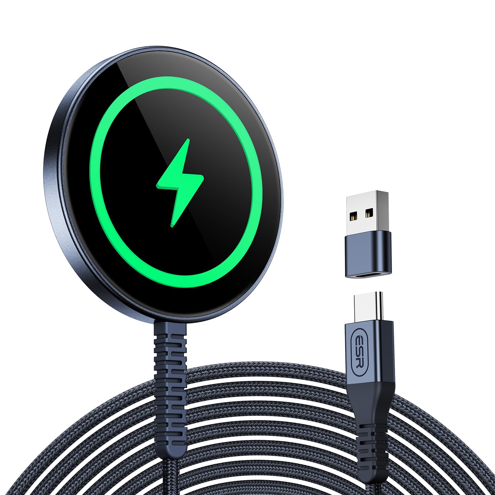 ESR Magnetic Wireless Charger, Magsafe Charger Compatible with iPhone 16/15/14/13/12 Series, AirPods 4/3/AirPods Pro, Strong Magnetic Lock, Silver