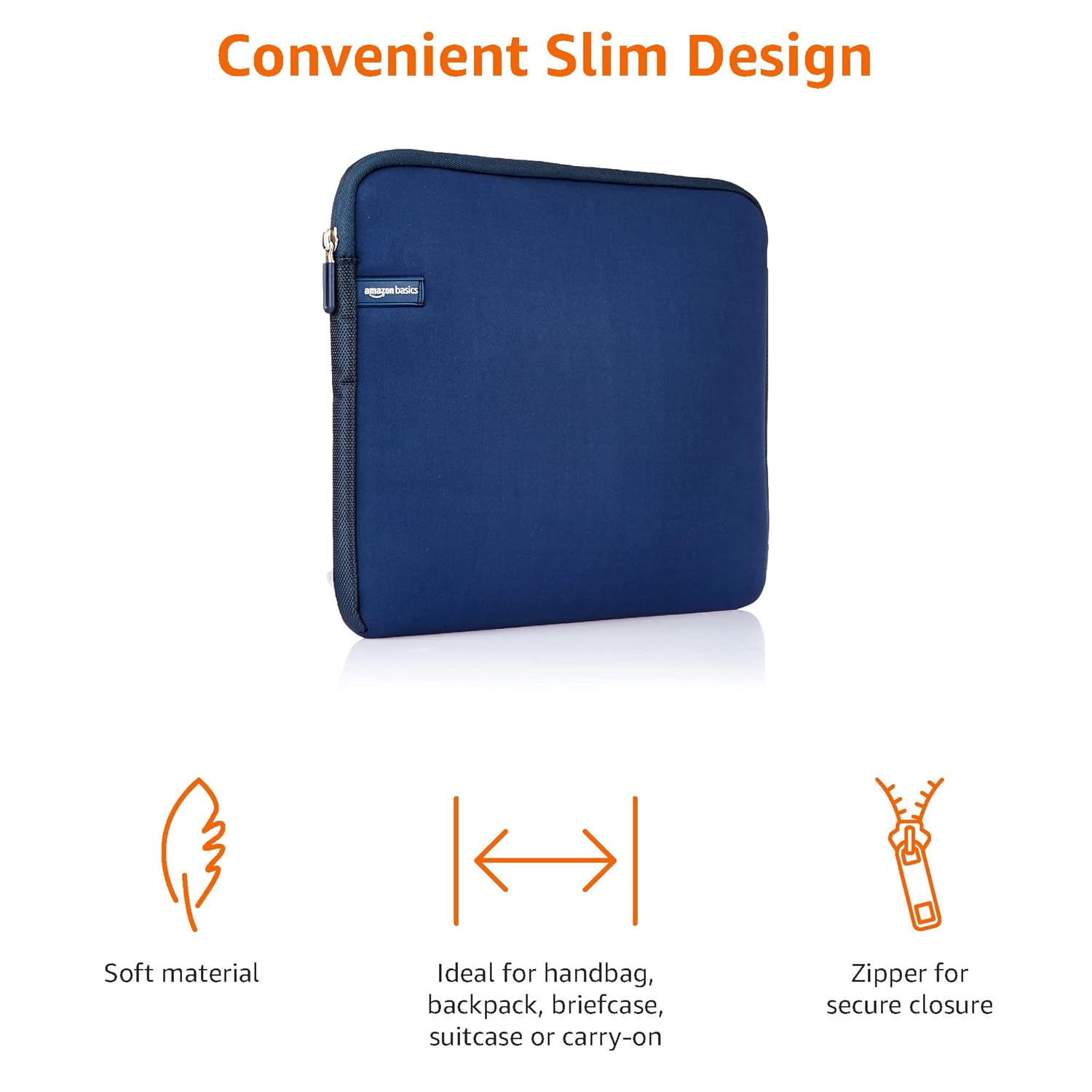 AmazonBasics 15.6-inch Laptop Sleeve (Navy)