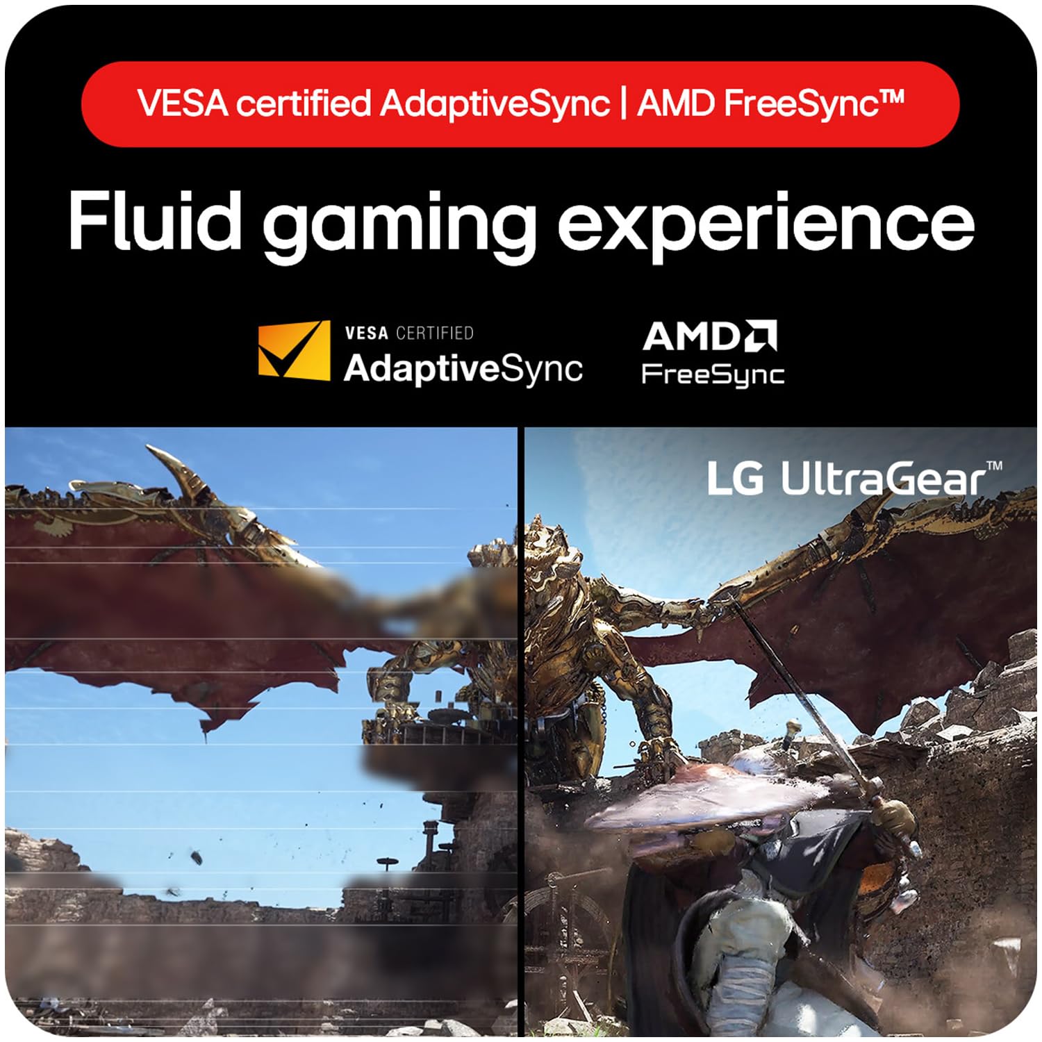 LG 27GS60QC-B Ultragear Curved Gaming Monitor, 27-Inch QHD (2560x1440), 180Hz 1ms 1000R AMD FreeSync HDR10, HDMI x 2 DisplayPort Borderless Design, Black Stabilizer DAS Crosshair FPS Counter - Black