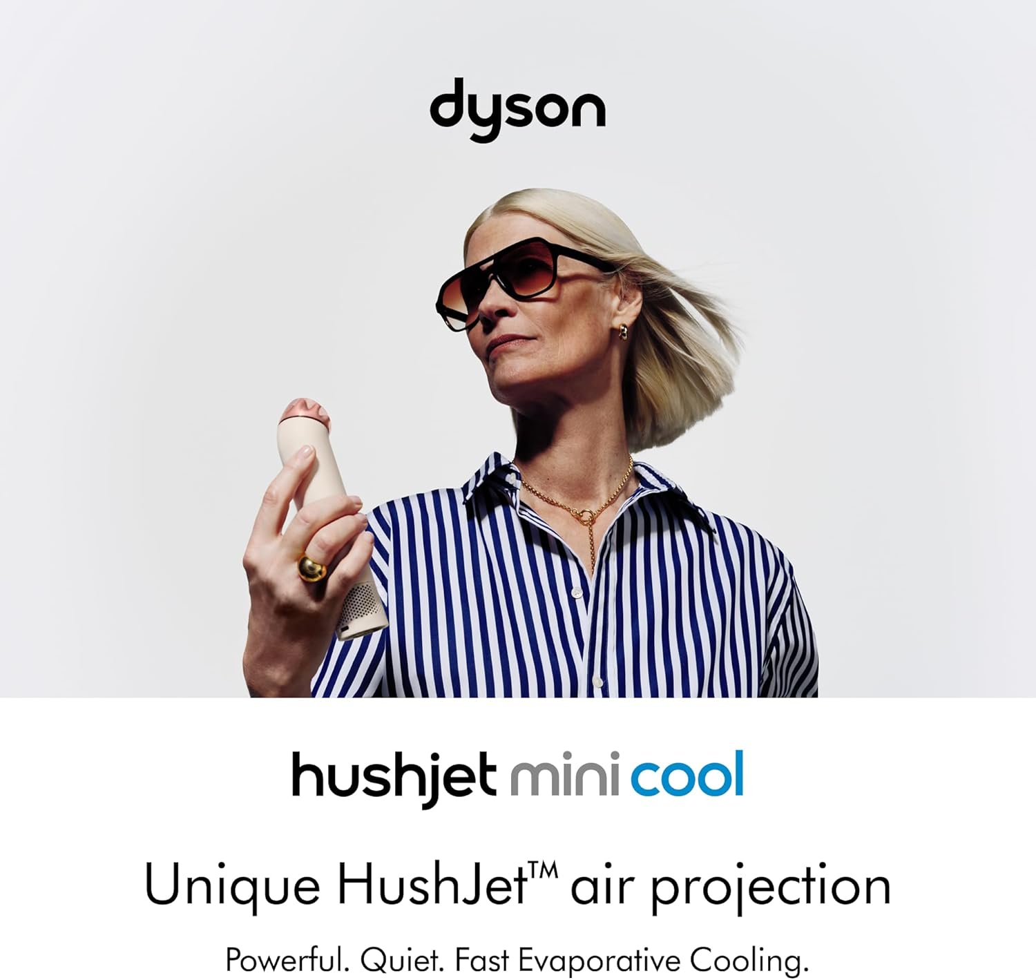 Dyson HushJet Mini Bladeless Personal Fan (Stone/Blush)