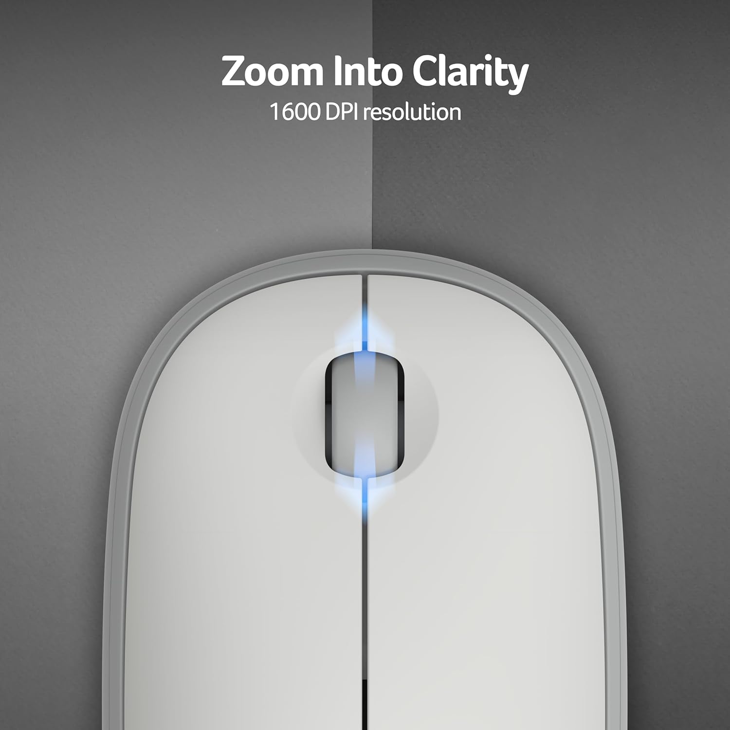 Acer Bubble Wireless Mouse AMR100 | 2.4GHz Silent Click | 1600 DPI | Ergonomic | AA Battery | Win8/10/11 | Compact Lightweight Design | Color: White/Grey