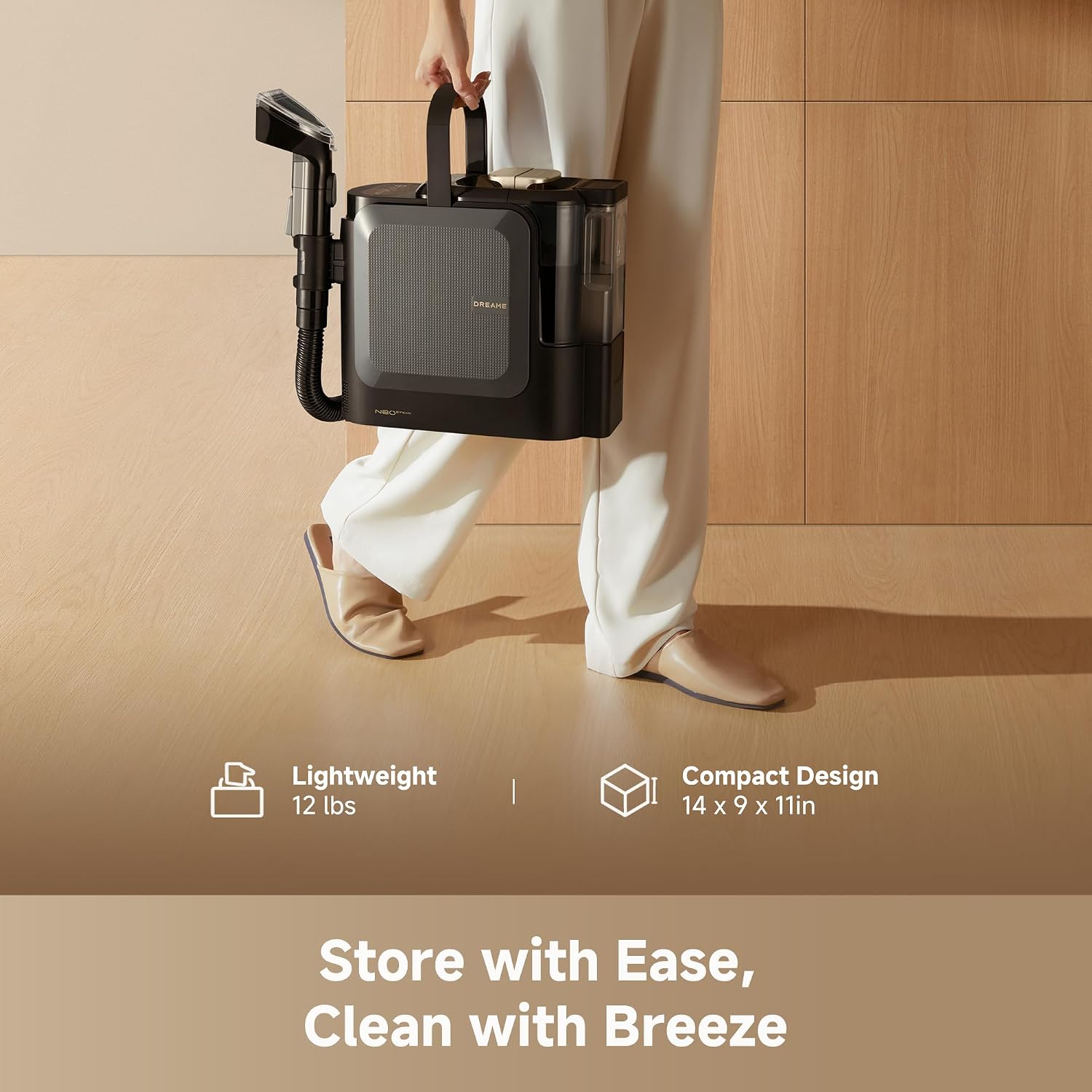 DREAME N20 Steam Carpet Cleaner Machine with Steam & Hot Water Wash | Portable Upholstery Cleaner with Self Cleaning, 17Kpa Suction, Perfect for Pet, Car, Auto, Carpet, Rug, Auto-Mix Solution