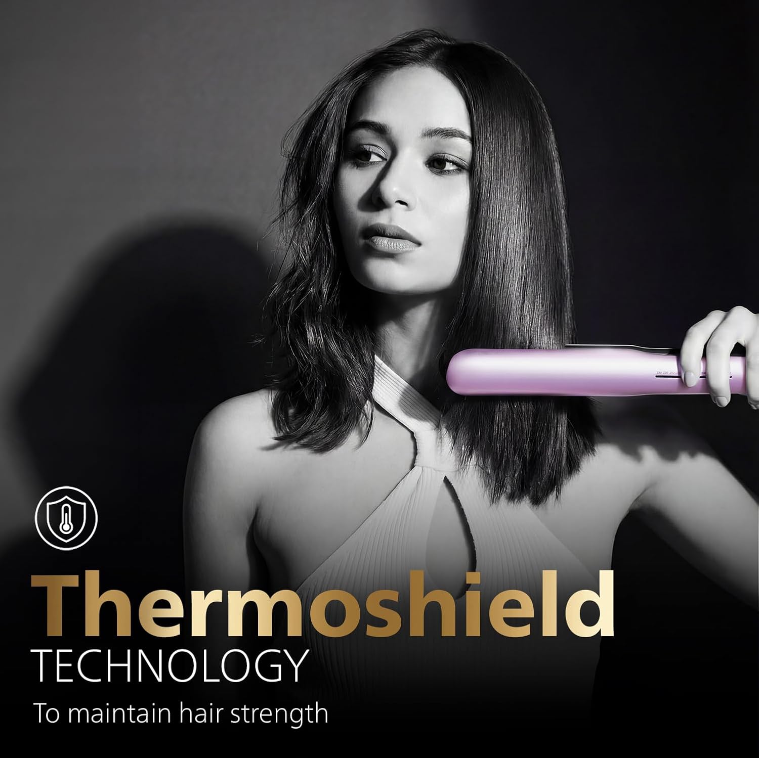 Philips India's No.1 Hair Styling Brand - One Stroke Hair Straightener | 50% Faster Straightening | 3 days salon-like hair | 12 Temperature Settings (120–230°C) Designed for Indian Hair | BHS530