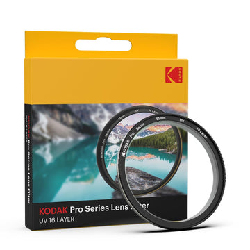 Kodak 55mm Pro Series Camera Lens UV Filter|16 Layer Multi Coating for DSLR Camera Lens|Protection from UV Rays, Dust & Scratches|Aluminum Lens Ring|Waterproof|Black