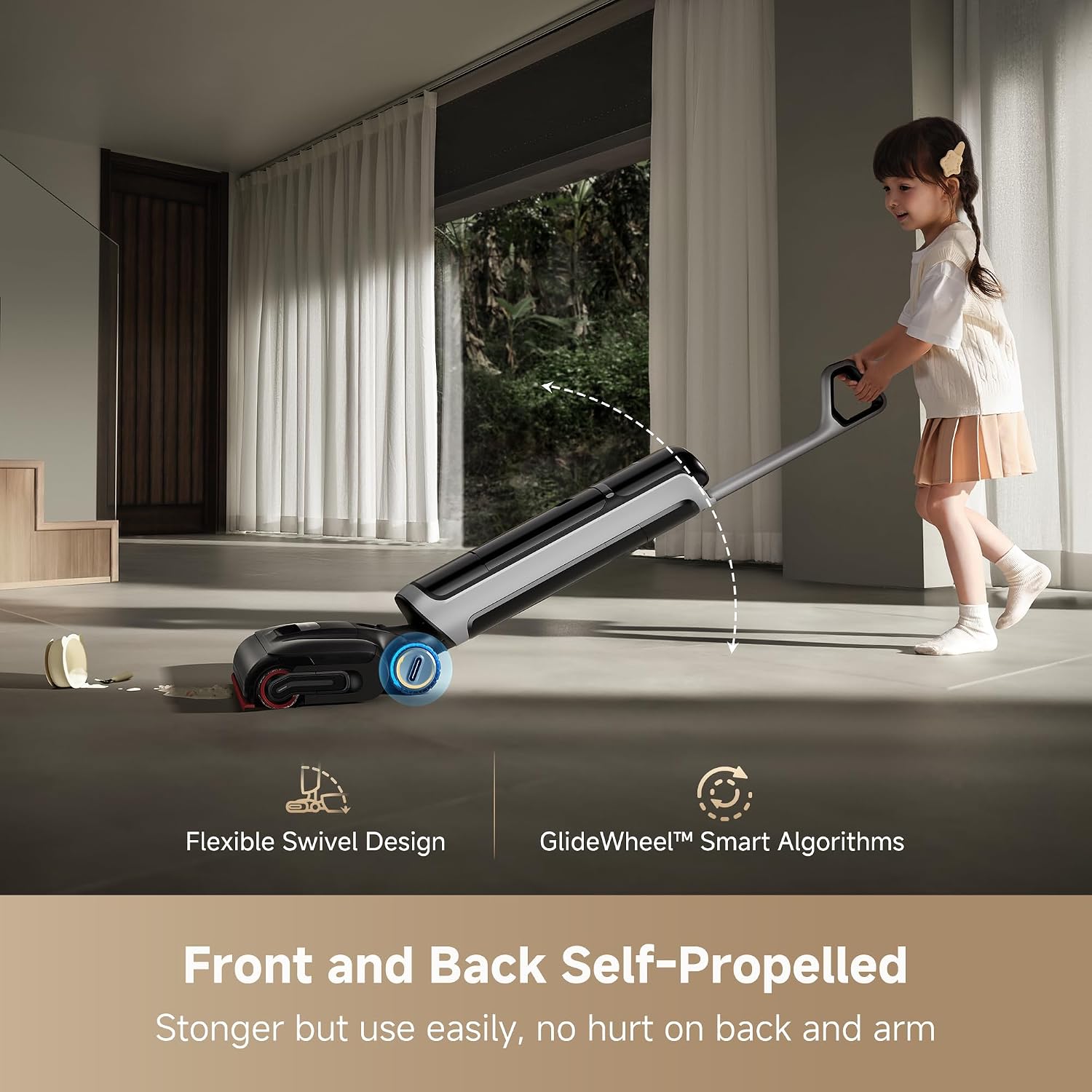 dreame H15 Pro Heat Wet Dry Vacuum and Mop, 185°F Hot Water Floor Cleaning | 0 Hair Tangle for Pet, Vacuum Cleaner with AI Robotic Arm, 22KPa Suction, 180° Lie-Flat, Hot Self Cleaning, Edge to Edge