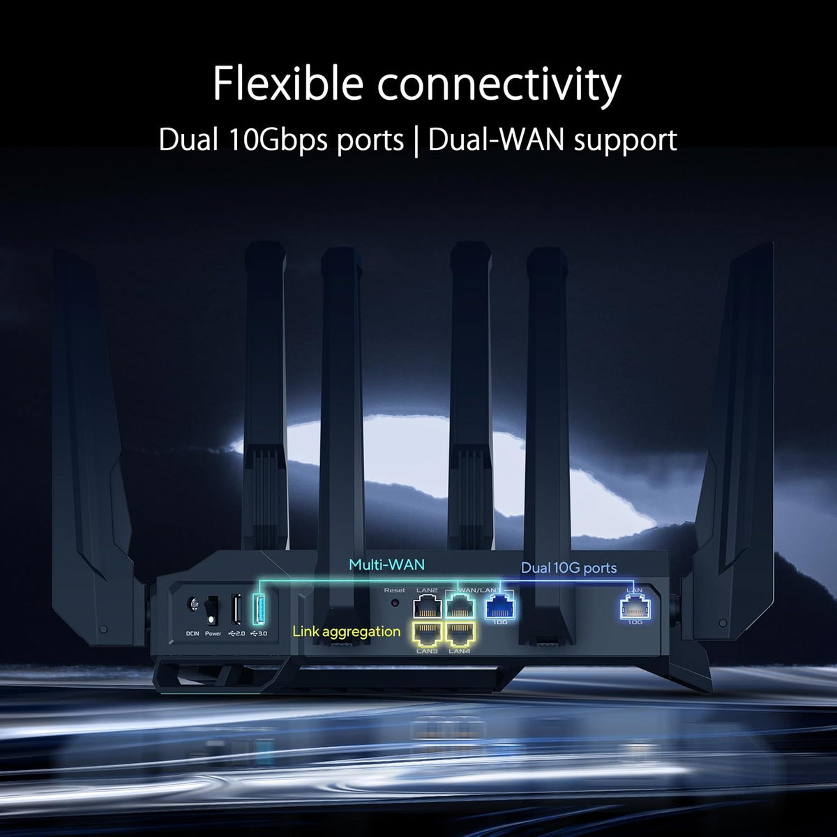ASUS RT-BE96U WiFi 7 Router - Tri-Band, 19 Gbps, x2 10G WAN, Mesh