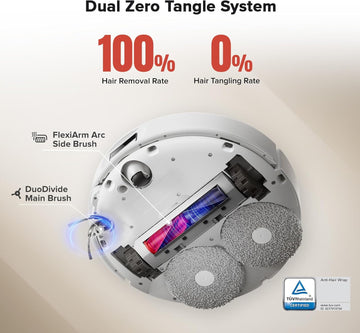 roborock Qrevo Curv Robot Vacuum and Mop, 18,500Pa Suction, Zero-Tangling, AdaptiLift Chassis, FlexiArm Technology, Hot Water Mop Washing & Dock Self Cleaning, Al Obstacle Recognition