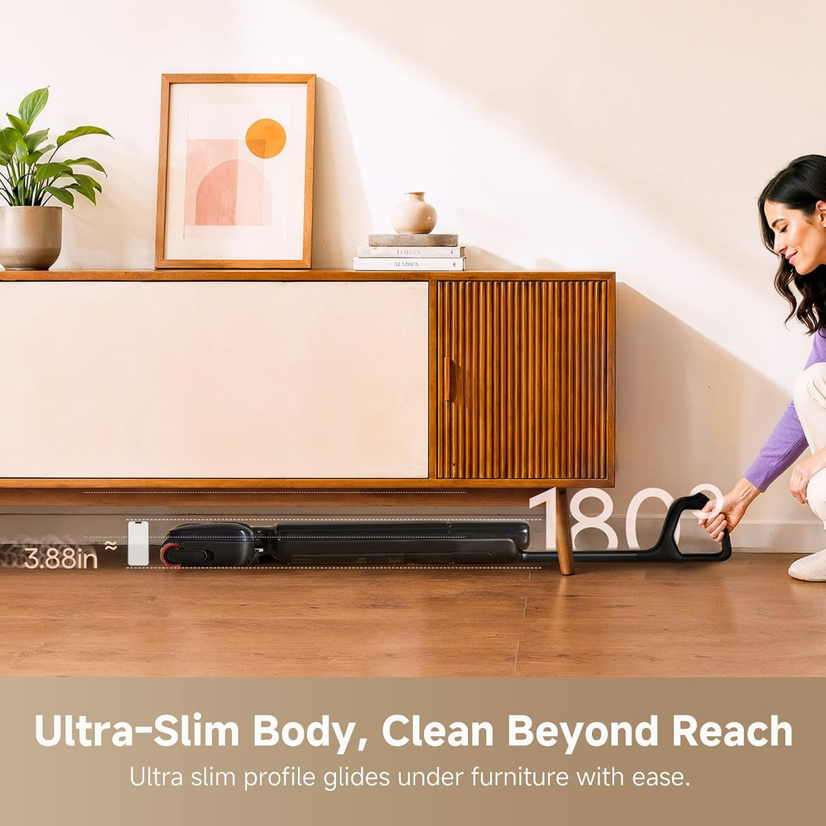 dreame Aero Wet Dry Vacuum Cleaner, All-in-ONE Vacuum Mop for Wet & Dry Messes, 0 Hair Residue Great for Pet Owners, One-Press Self-Clean, 180° Lie Flat, 35mins Runtime for Hard Floor Cleaning