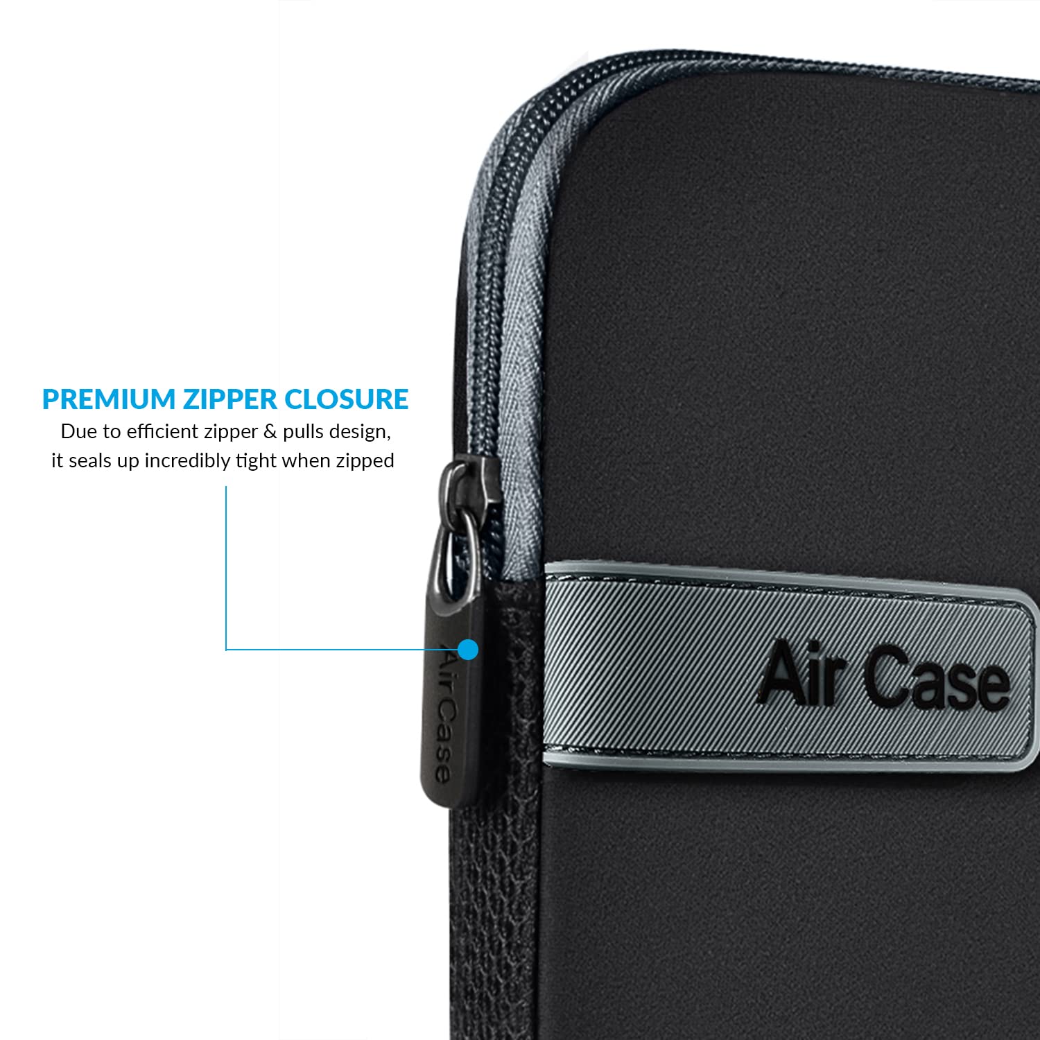 AirCase Protective Laptop Bag Sleeve fits Upto 13.3" Laptop/MacBook Pro/Air M1/M2, Wrinkle Free, Padded, Water Resistant Light Neoprene case Cover Pouch, for Men & Women, Black- 6 Months Warranty