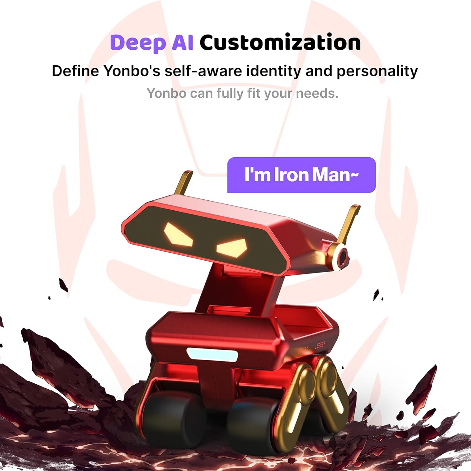 YONBO AI Robot for Kids, Programmable & Interactive AI Robot, STEAM Educational Toy ChatGPT Powered, Personalized Companion Robot with Voice Control, Visual Recognition, Emotion-Aware, Long Memory
