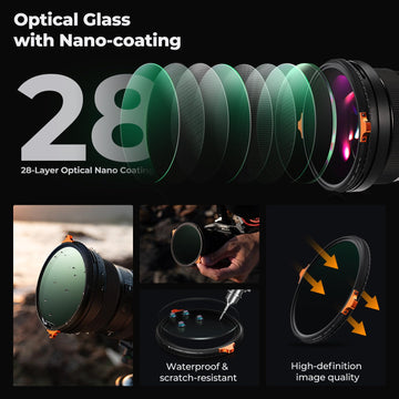 K&F Concept 82mm True Color Variable Fader ND2-32 ND Filter and CPL Circular Polarizing Lens Filter in 1 for Camera Lens Neutral Density Polarizer Filter (Nano-X Series)