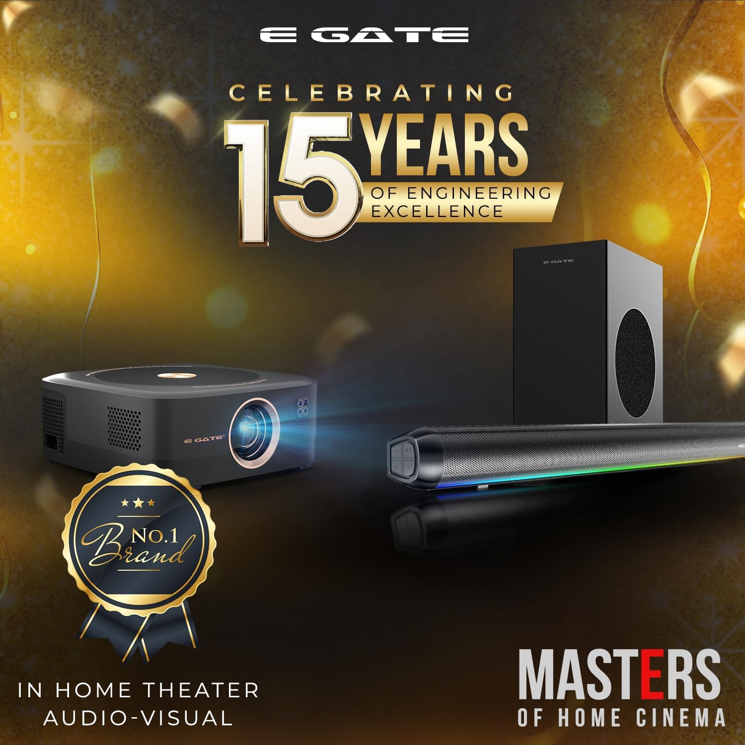 E GATE Duster 9X 100% Dust Proof Automatic Android Projector, Ultra Bright 1000 ISO Lumens & 2100FC, Native 1080p & 4k Ultra HDR, 2 HDMI with ARC, Bluetooth & Dual-Band Wifi6, Android TV, 2GB + 32GB