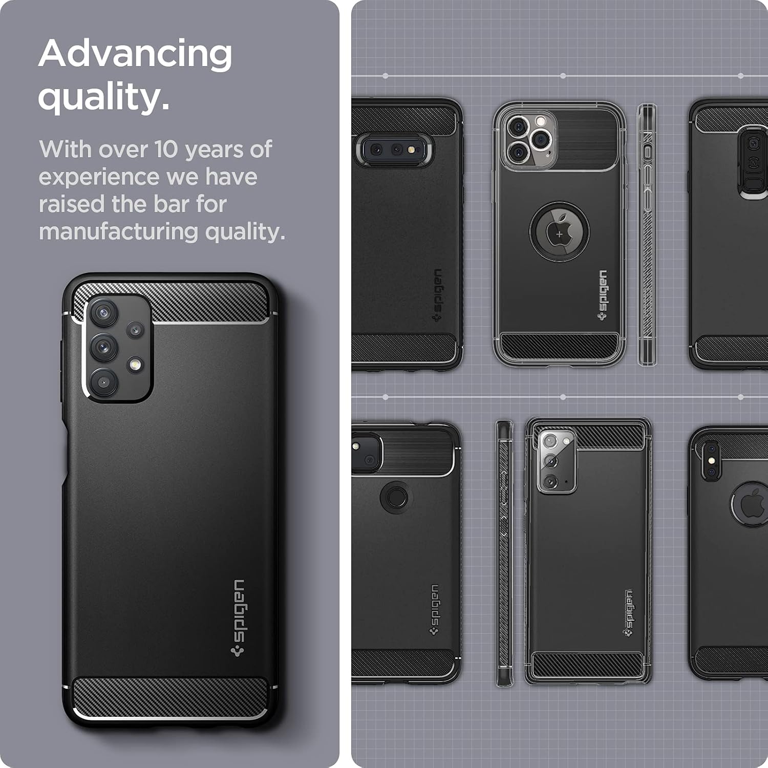 Spigen Rugged Armor for Samsung Galaxy M32 5G Case, Galaxy A32 5G Back Cover - TPU｜Matte Black