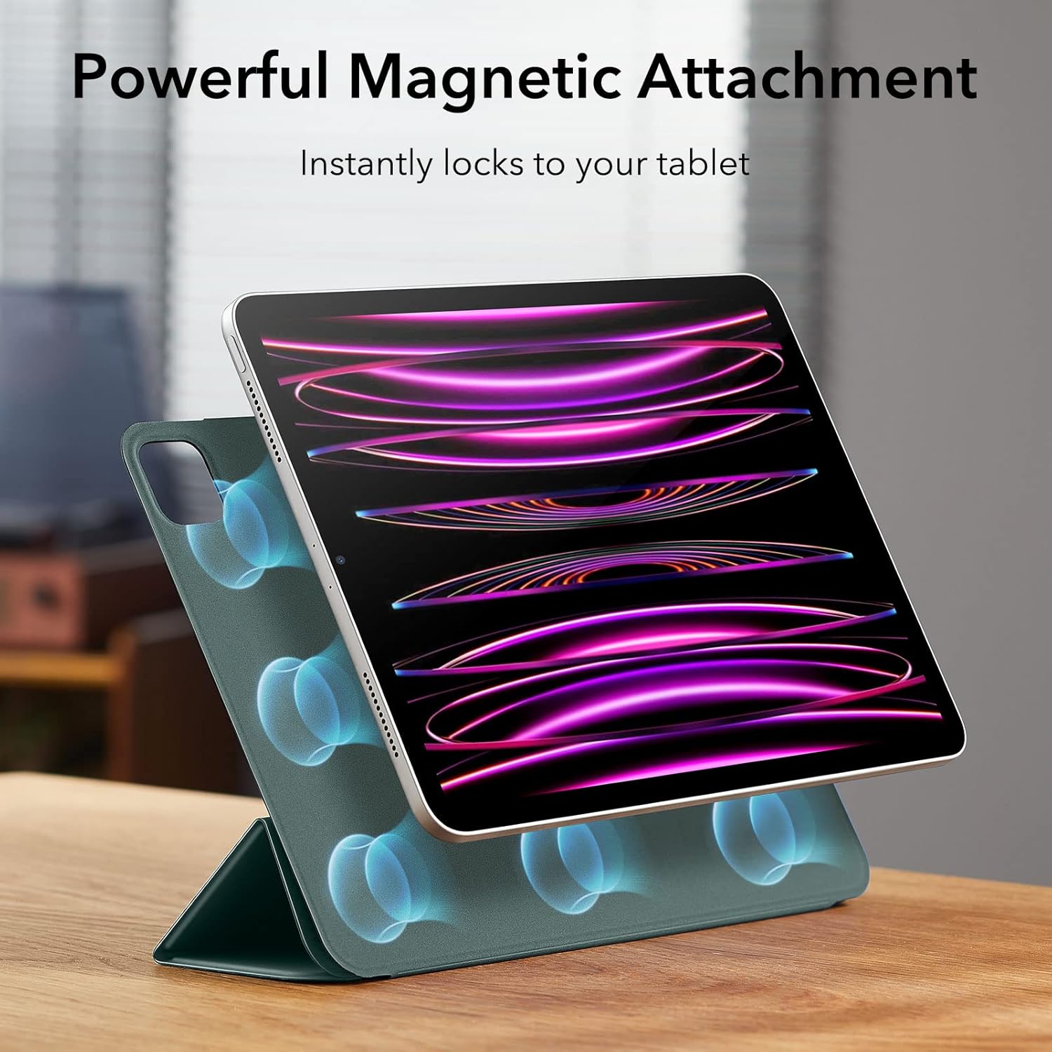 ESR for iPad Pro 12.9 inch Cover (2022/2021/2020, 6th/5th/4th Generation), iPad Air 13 inch Case 2025/2024, Convenient Magnetic Attachment, 2-Way Stand, Rebound Magnetic Case, Green