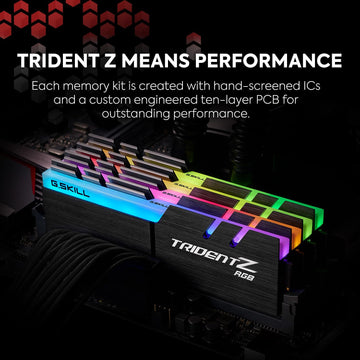 G.Skill Trident Z RGB 32GB(2x16GB) DDR4-3600MHz CL18-22-22-42 1.35V Desktop Memory RAM - F4-3600C18D-32GTZR, Black
