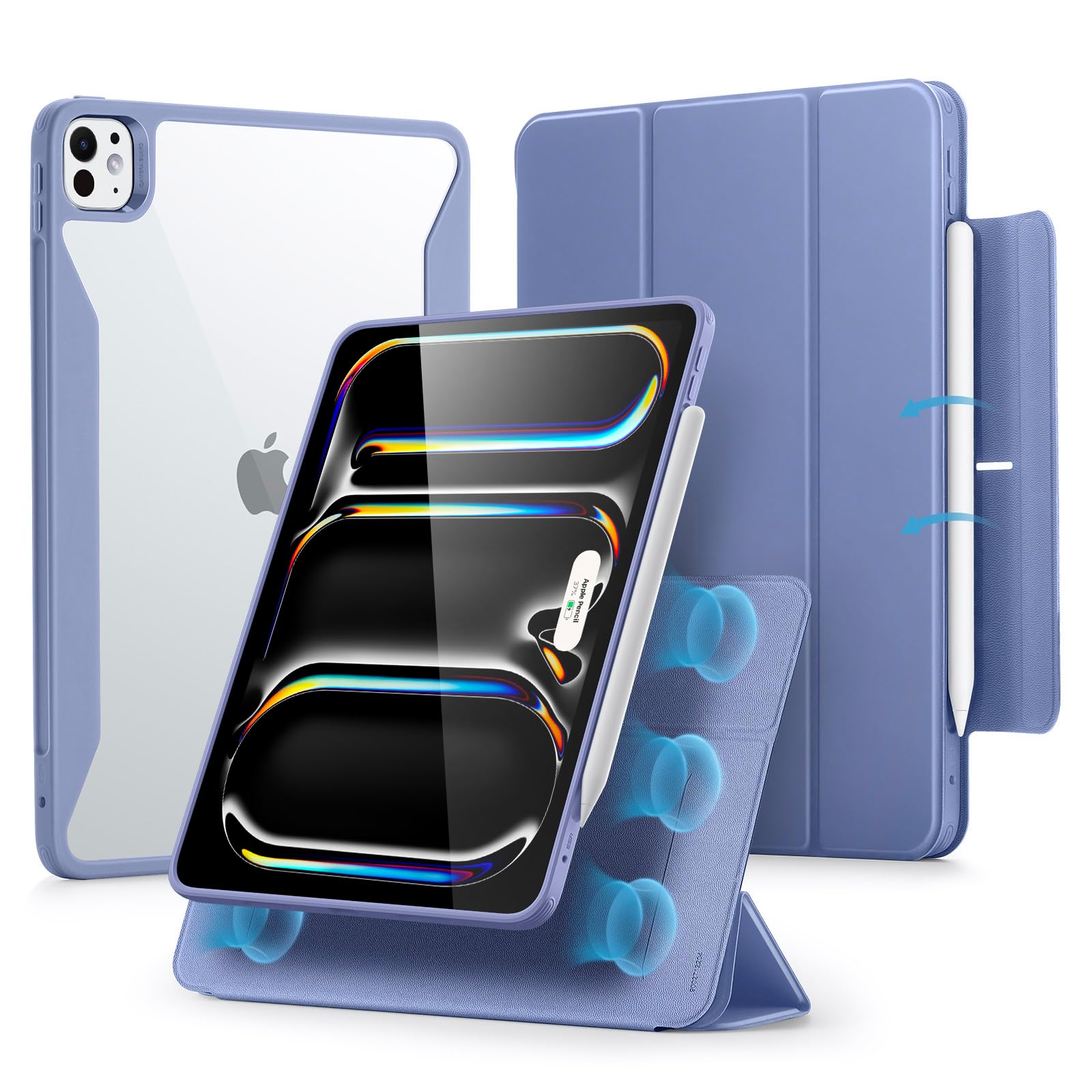 ESR for iPad Pro 11 inch Case (2022/2021/2020/2018, 4th/3rd/2nd/1st Generation), iPad Pro Cover with Pencil Holder, Detachable Magnetic Cover, Vertical Stand, Rebound 360 Series, Black