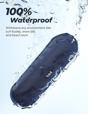 Tribit MaxSound Plus Portable Bluetooth Speaker,24W Wireless Speaker with Powerful Louder Sound, Exceptional XBass, IPX7 Waterproof,20-Hour Playtime,100 ft Bluetooth Range for Party,Outdoor (Blue)