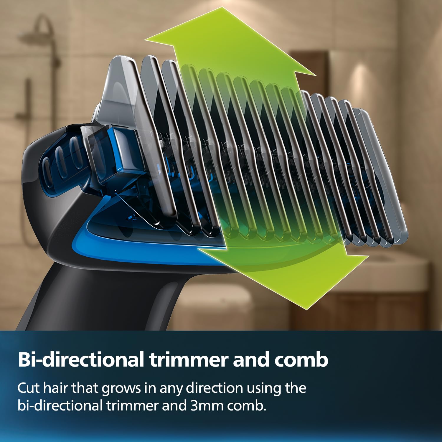 Philips Showerproof Body & Balls Trimmer for Men Private Parts | Bi-directional Trimming| Skin Safe Intimate Grooming | Skin Protection System | 2yrs Warranty | India's #1 Men's Trimmer* | BG1025