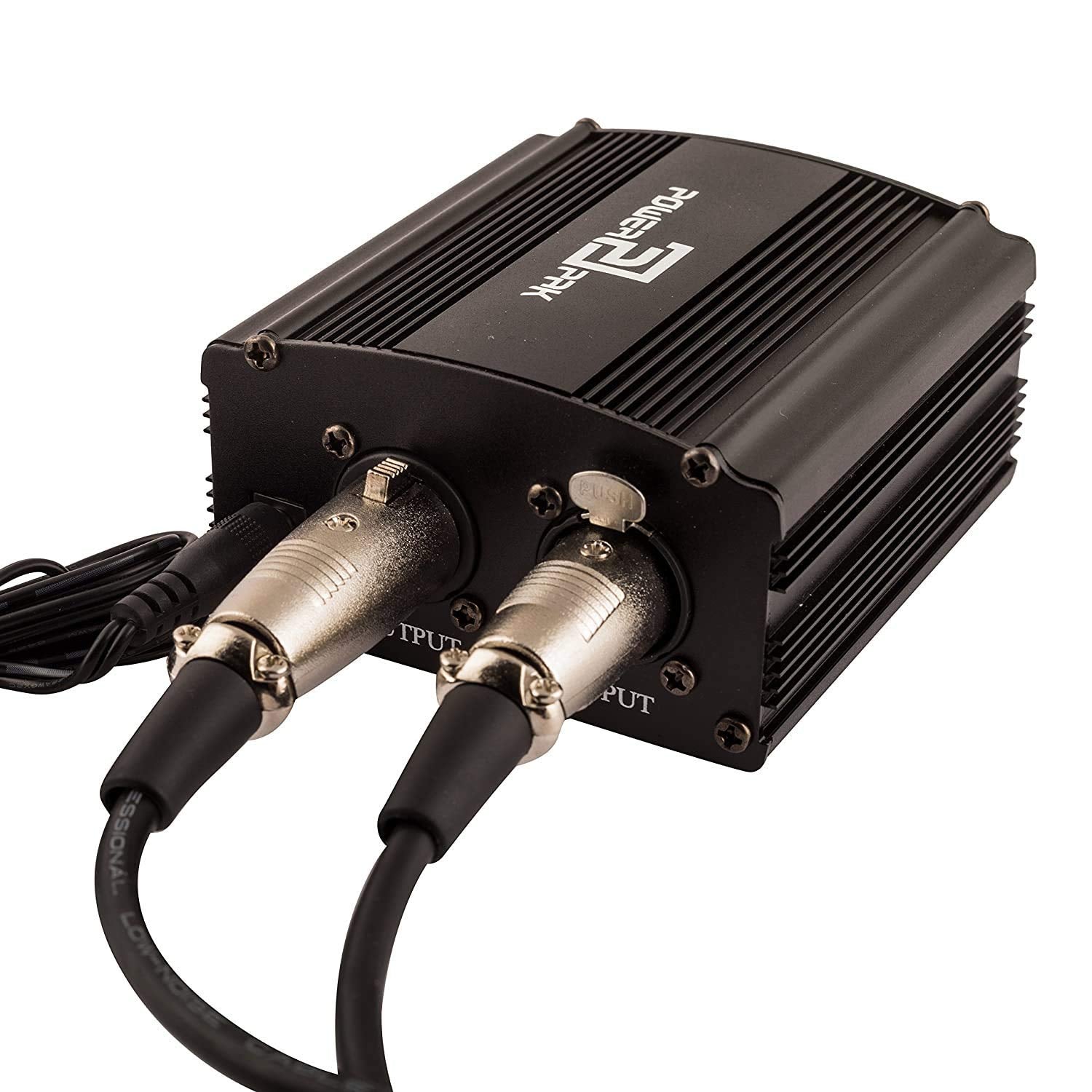 Powerpak 48V Phantom Power Supply 1 Channel for Condenser Microphone Music Recording Equipment (Black)