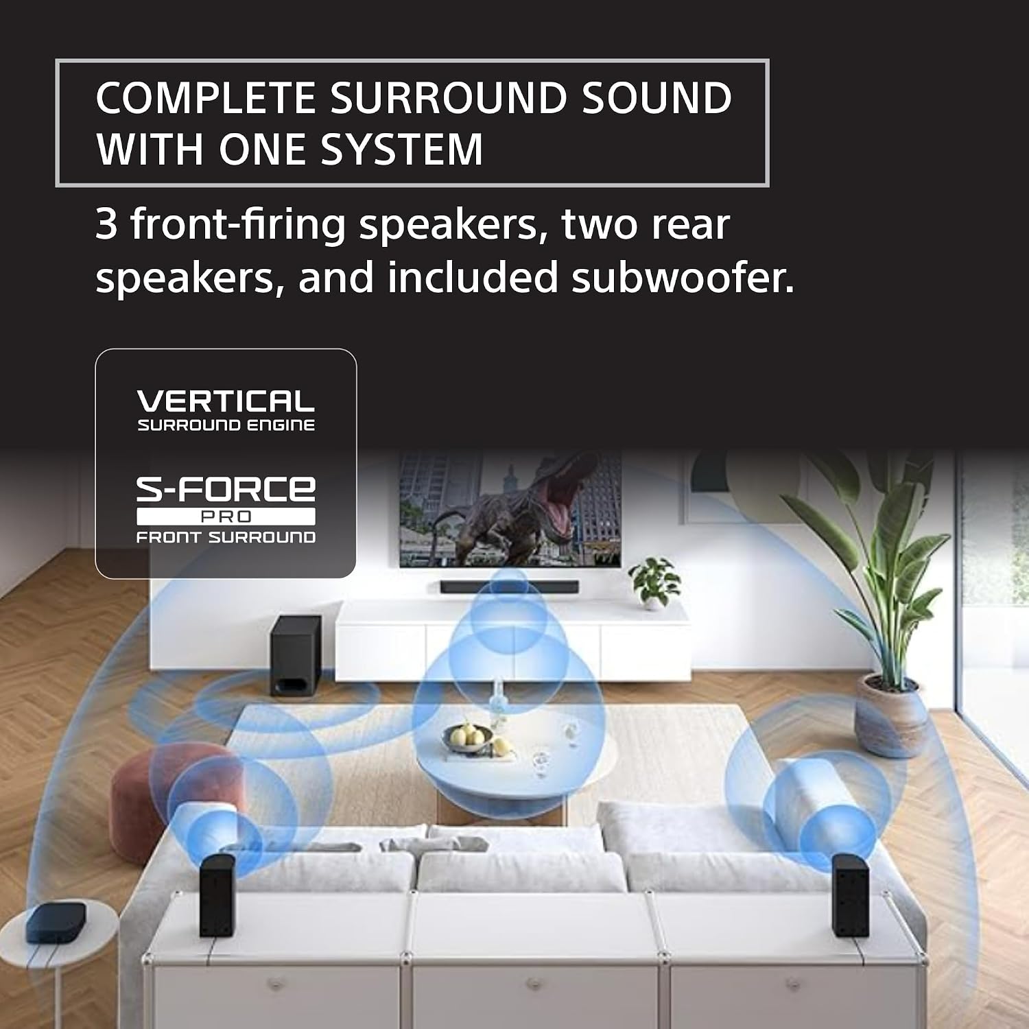 Sony Bravia Theatre System 6(HT-S60) Real 5.1ch 1000W,Dolby Atmos/DTS:X Soundbar Home Theatre with Powerful subwoofer & Wireless Rear Speakers,Voice Zoom3,BCA App, Bluetooth,HDMI eARC