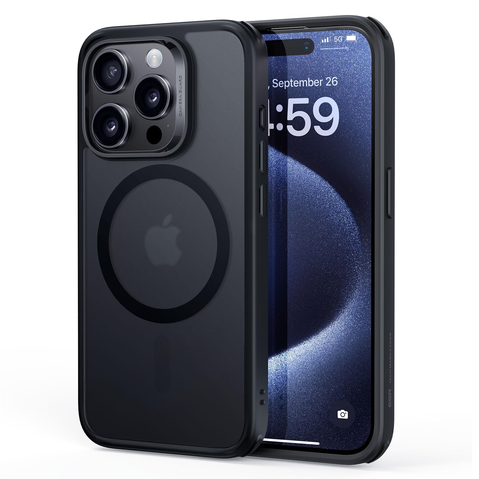 ESR For iPhone 15 Pro Max Case,Compatible With Magsafe,Military-Grade Case Protection,Yellowing Resistant,Scratch-Resistant TPU Back,Magnetic Phone Case For iPhone 15 Pro Max,Classic Series,Clear