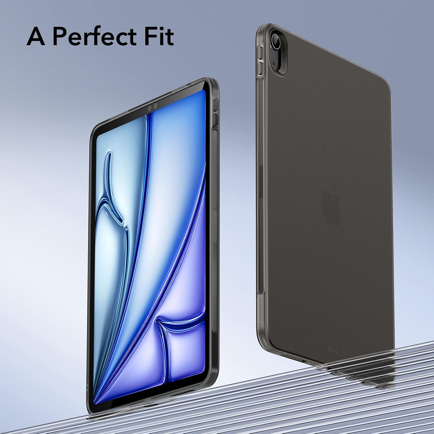 ESR for iPad Air 11 inch Transparent Back Case M3/M2 (2025/2024), iPad Air 7th/6th/5th/4th Gen Case, Slim and Light, Yellowing Resistant, Supports Pencil Pro & Pencil (USB-C), Zero Series, Black