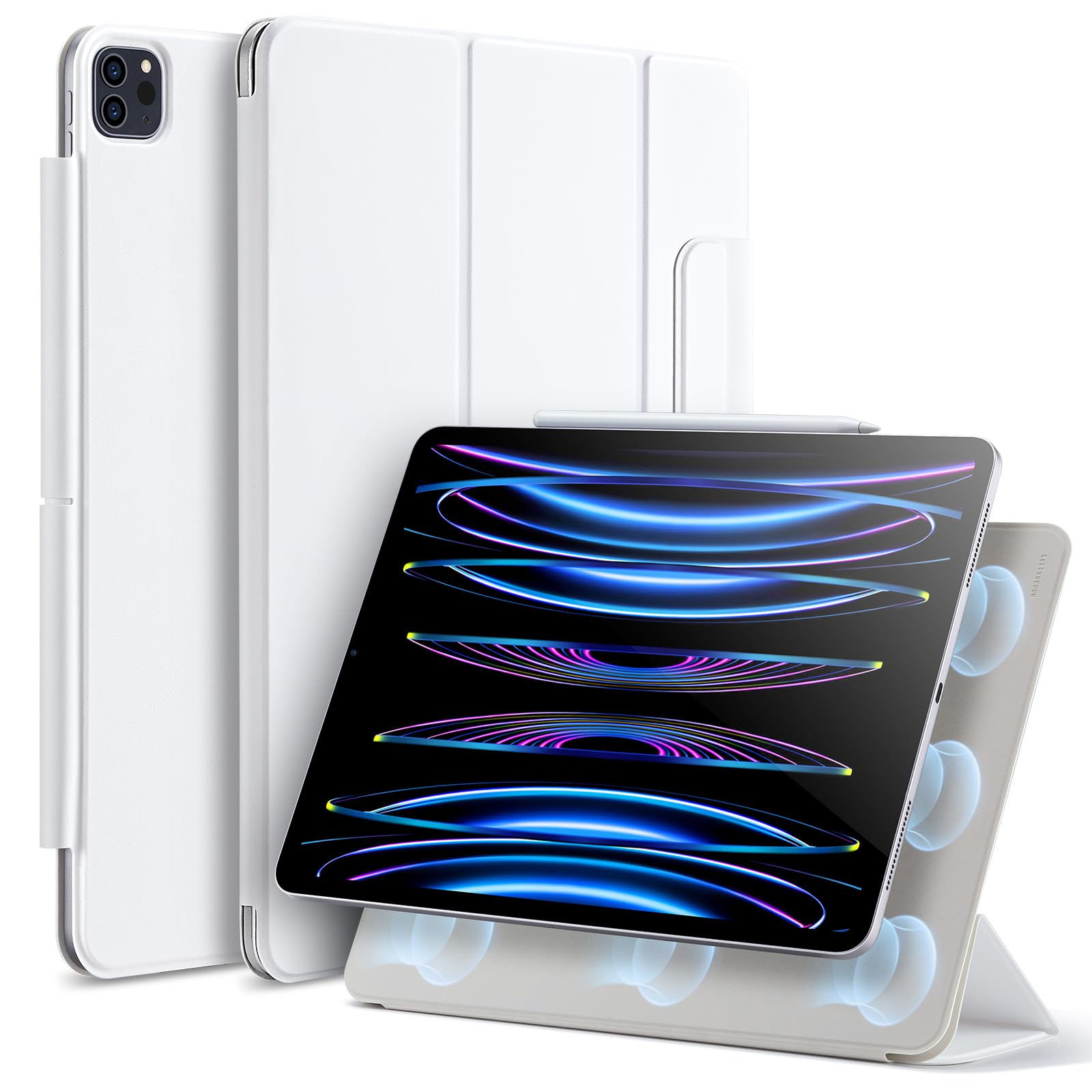 ESR for iPad Pro 11 Inch Case (M5/M4) Cover 2025/2024, Powerful Magnetic Attachment, Slim Trifold Stand Case, Supports Pencil Pro and Pencil (USB-C), Durable Protection, Rebound Series, Pink