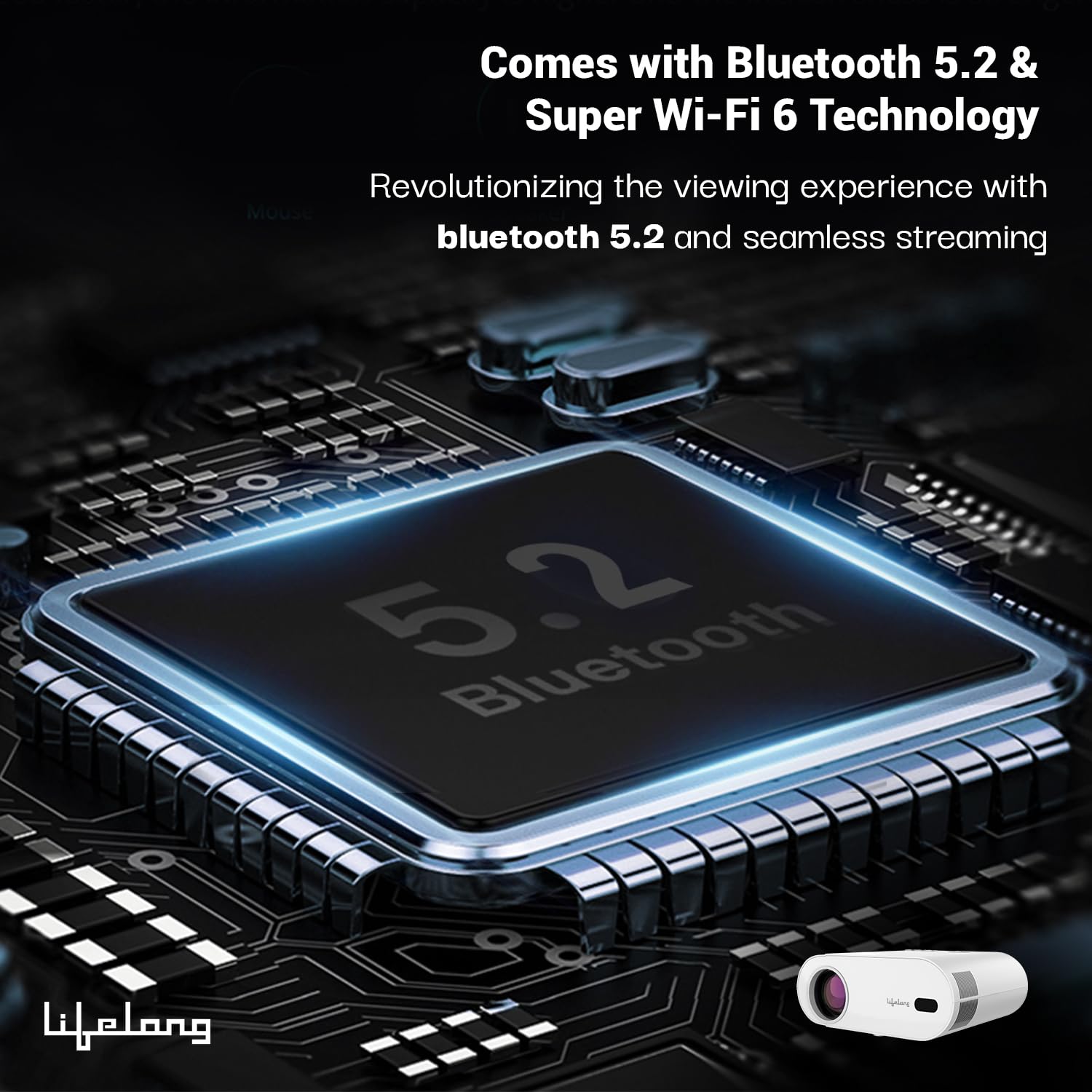Lifelong Electronics TruePixel स्मार्ट प्रोजेक्टर | Android, 1080P फुल HD नेटिव और 4K अल्ट्रा HD सपोर्ट | 6000 लुमेन | कमरे और बाहर के लिए | सभी OTT ऐप्स | वाईफ़ाई/बीटी, मिररिंग, USB, HDMI, स्पीकर