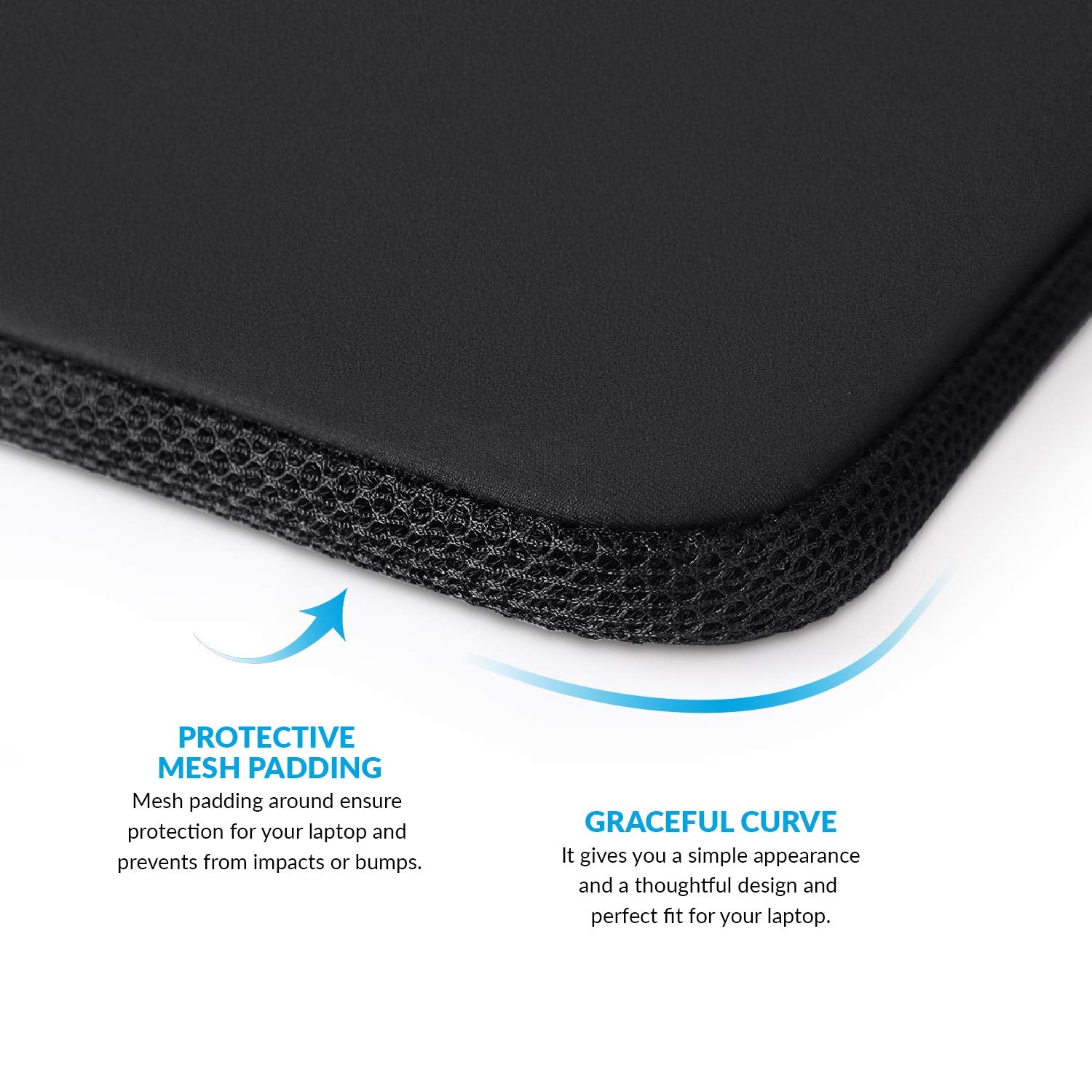AirCase Laptop Bag Sleeve case Cover for 11.6 Laptop/MacBook/iPad, Office Laptop Bag for Men & Women, Waterproof & wrinklefree Light Neoprene, Black- 6 Months Warranty
