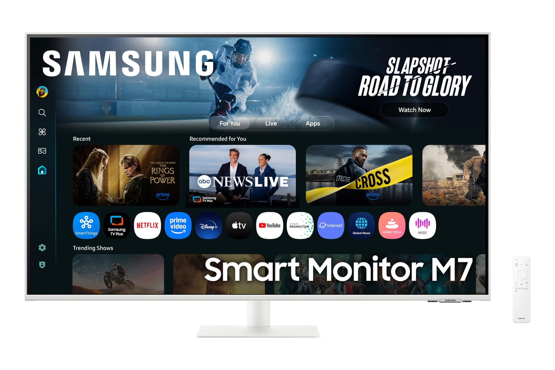 Samsung 32" (80 cm) 4K M7 Vision AI Smart Monitor|UHD 3840 x 2160|Smart TV Experience with AI|Type-C|Apple AirPlay|Gaming Bar|Remote|Speakers|Wi-Fi|Bluetooth|AI Picture & Sound|LS32FM700UWXXL|Black