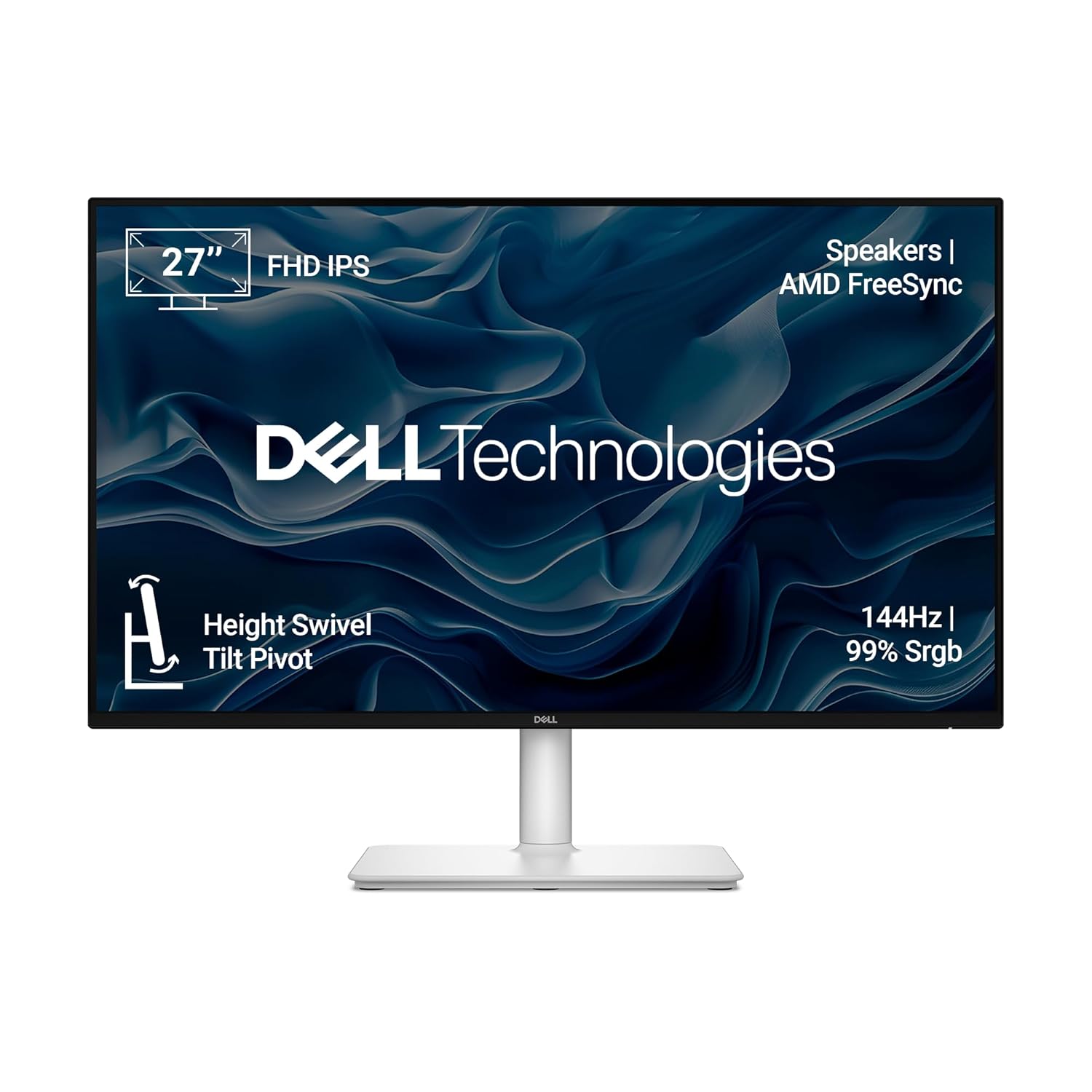 Dell S2725HSM 27"/68.58cm FHD Monitor, 144Hz Refresh Rate, IPS Panel, 1ms Response, Flicker-free, Contrast 1500:1, 2xHDMI, Built-in 6W Dual Speakers, Warranty 3 Years, TÜV Rheinland 4-Star Eye Comfort