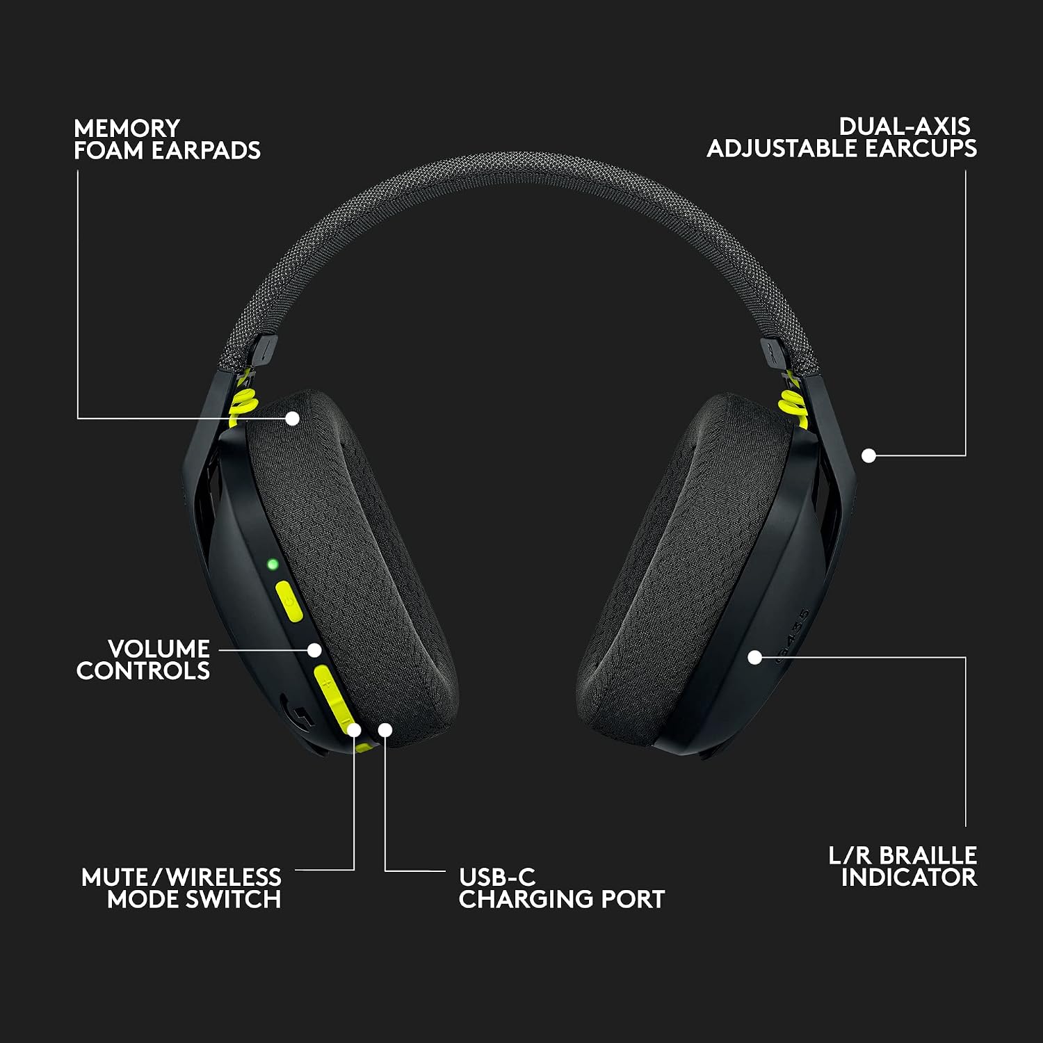 Logitech G435 Light Speed and Lightweight Gaming Bluetooth Wireless Over Ear Headphones with Mic, 18H Battery, Compatible for Dolby Atmos, Pc, Ps4, Ps5, Mobile - (Black)
