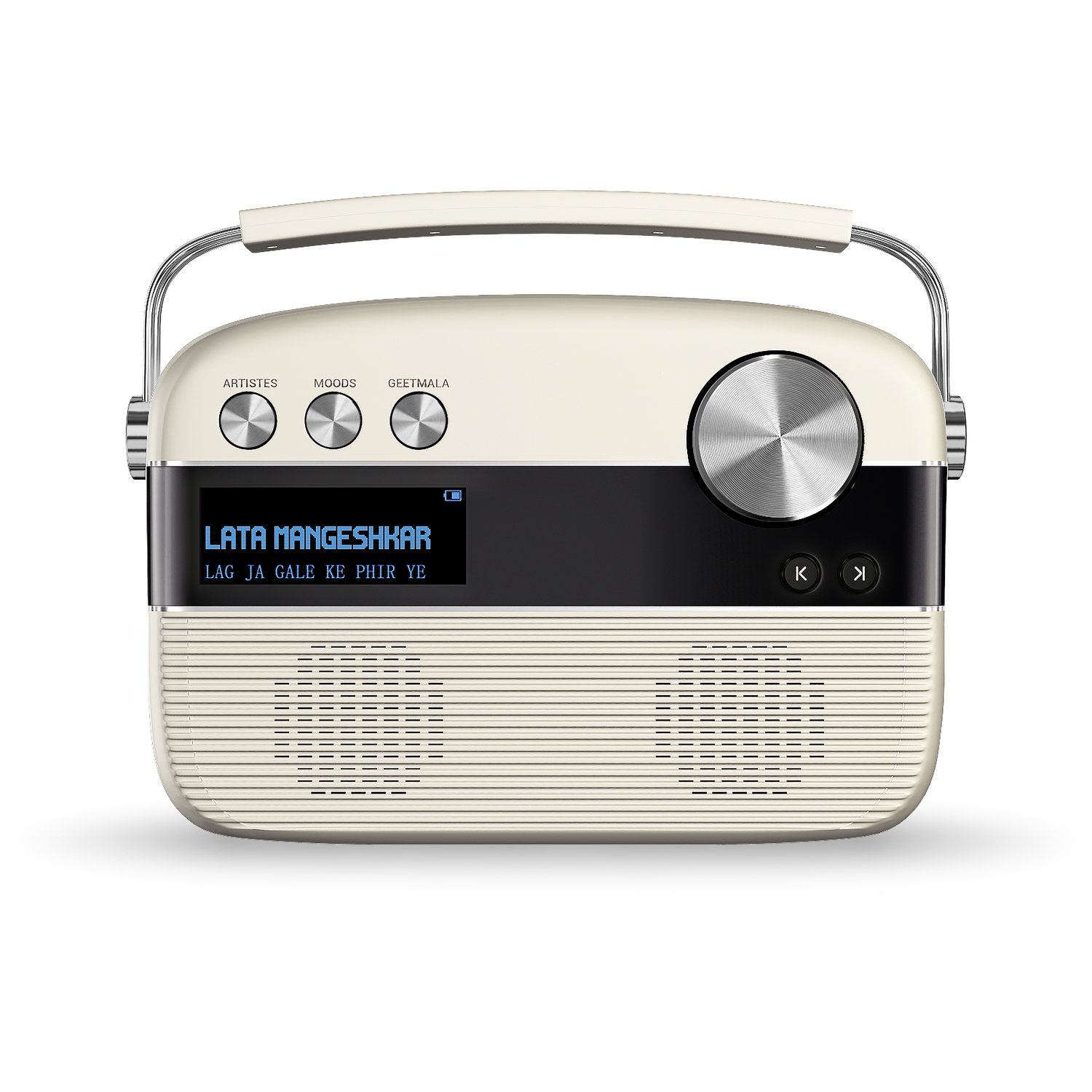 Saregama Carvaan Hindi - Portable Music Player with 5000 Preloaded Songs, FM/BT/AUX (Porcelain White)