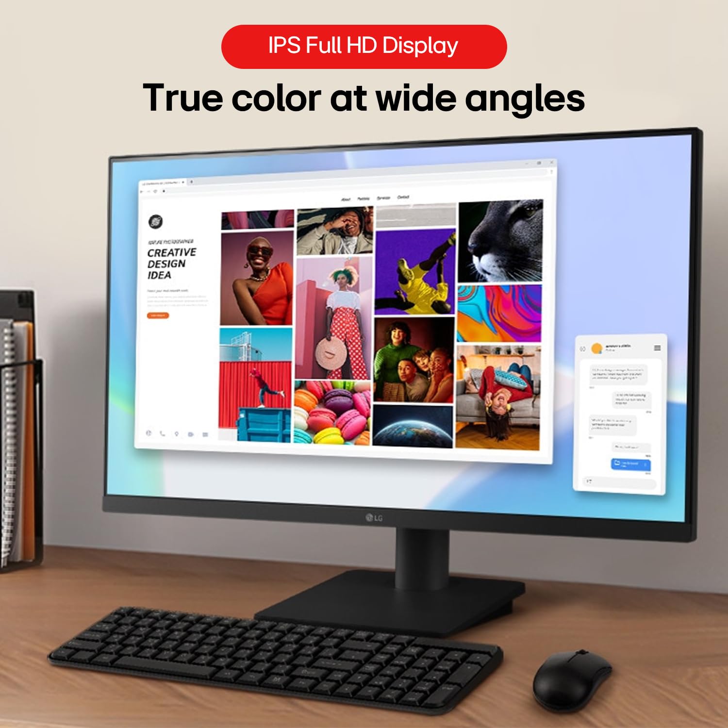 LG 24MS550 60.4 cm (23.8 Inch) FHD (1920x1080) IPS PC Monitor with 100Hz, 5ms (GtG), Flicker Safe & Reader Mode, 2xSpeakers, 2xHDMI, Tilt/Height Adjustable, 3-Side Virtually Borderless Design (Black)