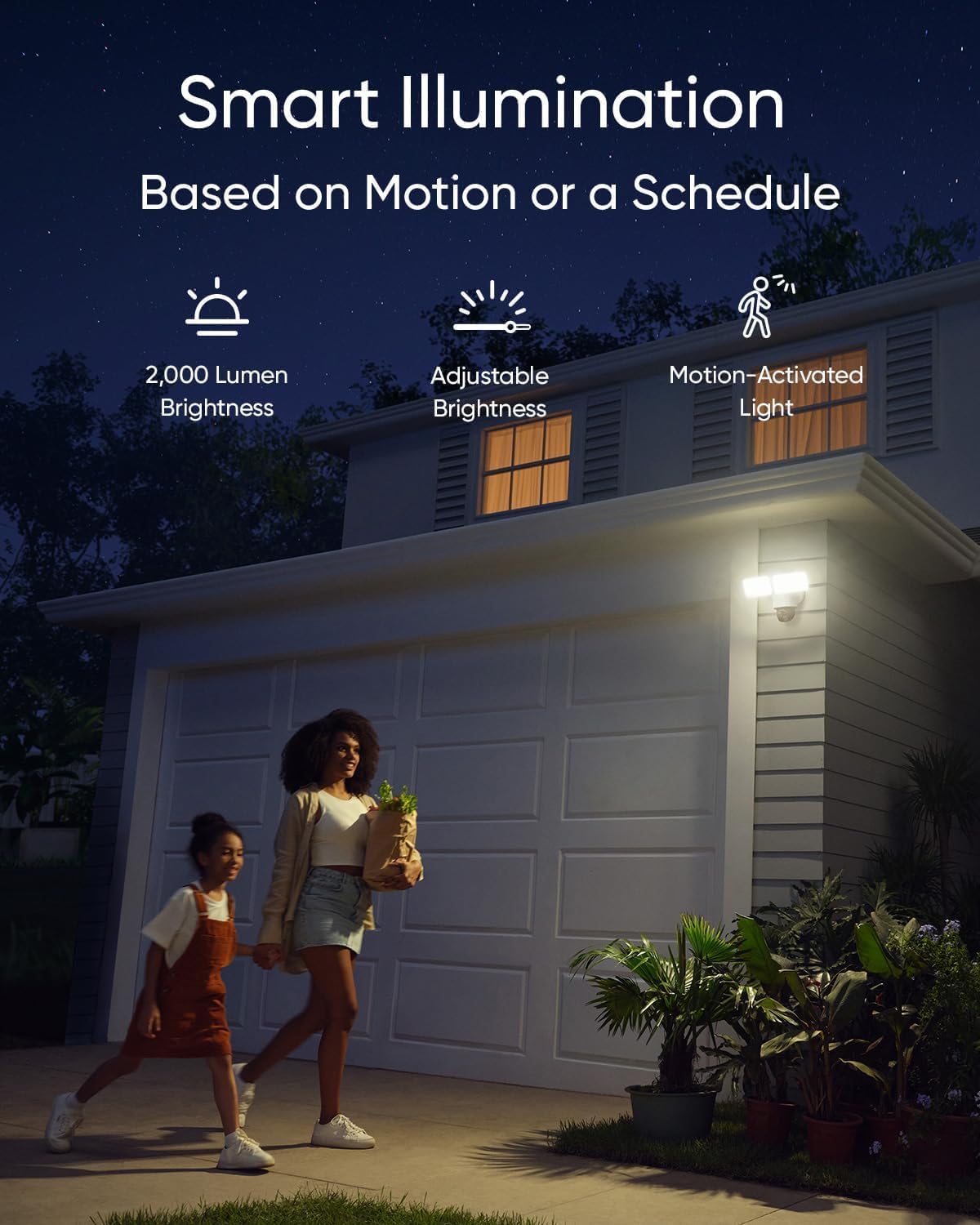 eufy Floodlight Camera E340 with AC Cable, Security Camera Outdoor, 360° PTZ, 24/7 Recording, 2.4G/5G Wi-Fi, 2000 LM, Motion Detection, Built-in Siren, Dual Cam, HB3 Compatible, No Monthly Fee
