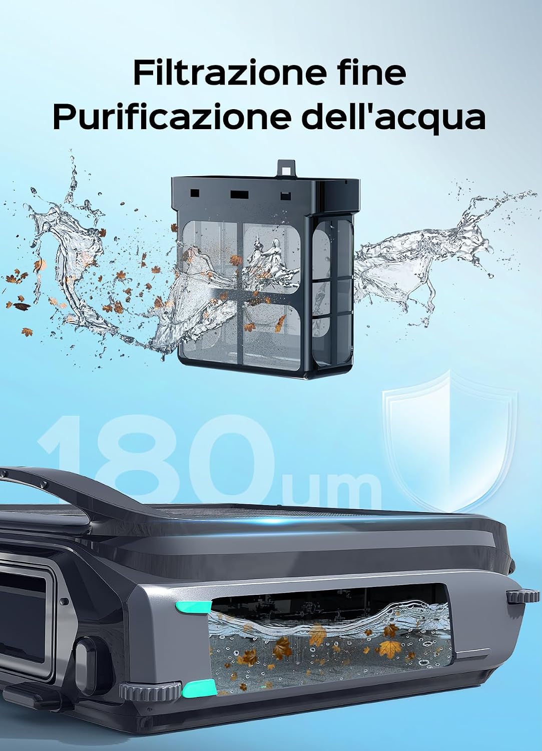 WYBOT F1 Pool Skimmer Robot with Solar & Battery, Cleans the Water Surface Automatically, Controllable via App, 24H Operation, For All Pool Types - Your Wireless Pool Robot, Olive Green