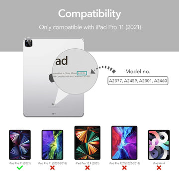 ESR Translucent Stand Case for iPad Pro 11 inch (2022/2021, 4th/3rd Gen), Cover with Clasp, Auto Sleep/Wake, Wireless Pencil 2 Charging, Ascend Trifold, Frosted Grey